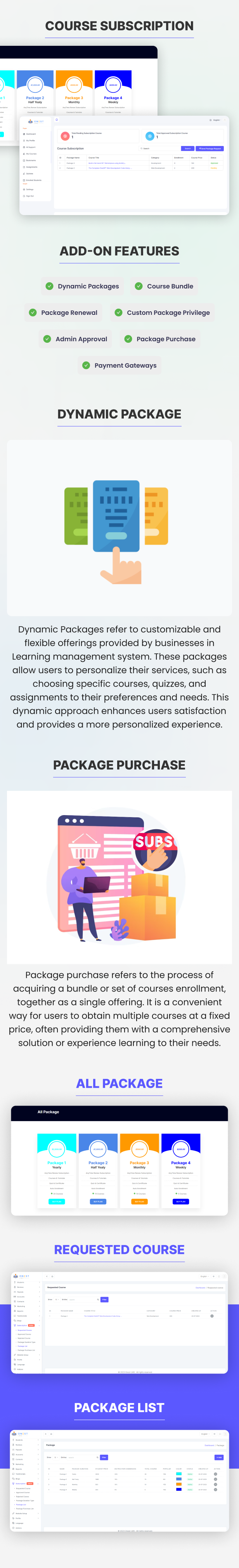 Subscription Package Addon in Onest LMS - 1
