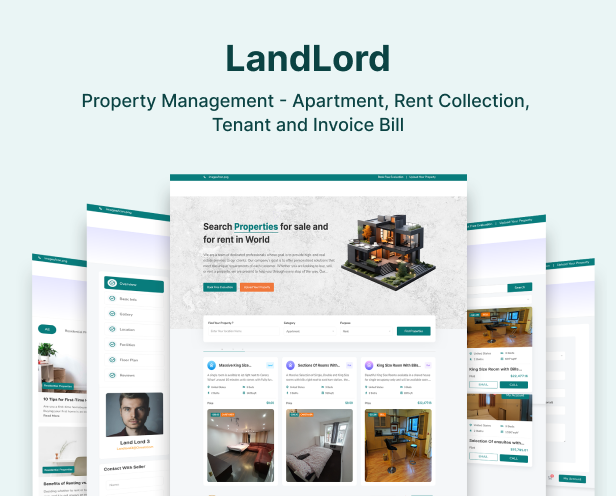 Property Management -  Apartment , Rent Collection, Tenant and Invoice Bill laravel script - 7