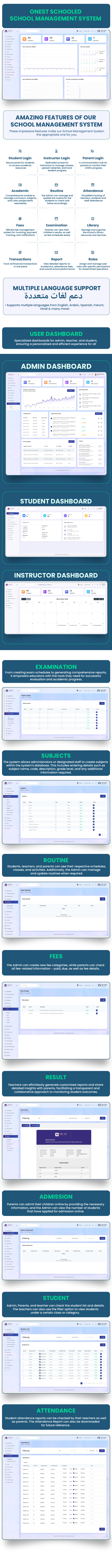 Onest Schooled - School Management System Laravel Script - 11